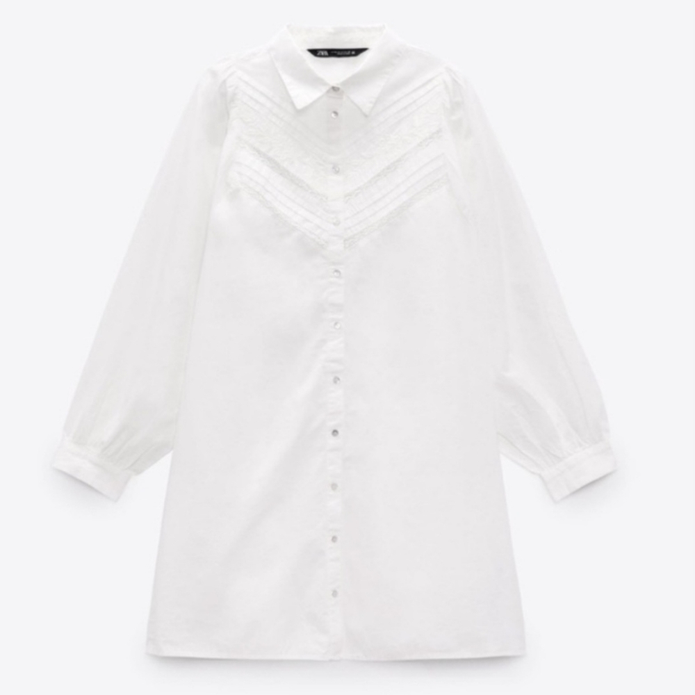 Zara Poplin Mini Shirt Dress. Size XS
